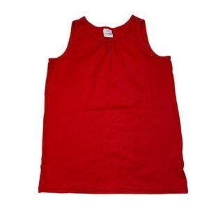 Hanna Andersson Girls Red Pima Cotton Picot Trim Tank Top Size 12 (150)
